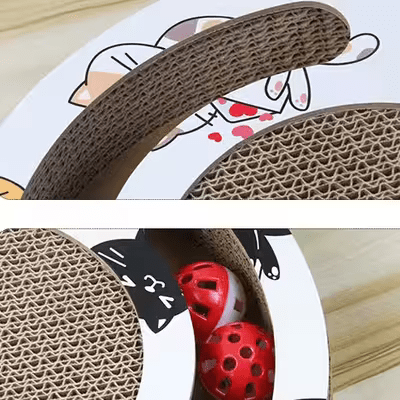 Grattoir Chat - PurrRoundScratcher™ - Chats Colorés - Chatadorable