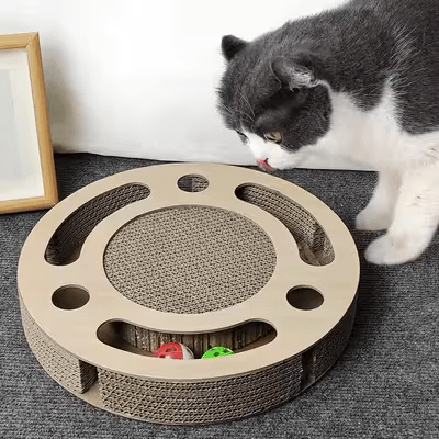 Grattoir Chat - PurrRoundScratcher™ - Minimaliste - Chatadorable