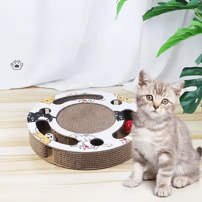 Grattoir Chat - PurrRoundScratcher™ - Chats Colorés - Chatadorable