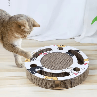 Grattoir Chat - PurrRoundScratcher™ - Chats Colorés - Chatadorable
