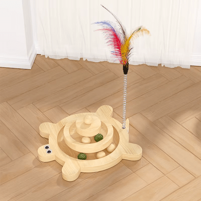 Jouet en Bois - SpinningCatToy™ - Grenouille - Chatadorable